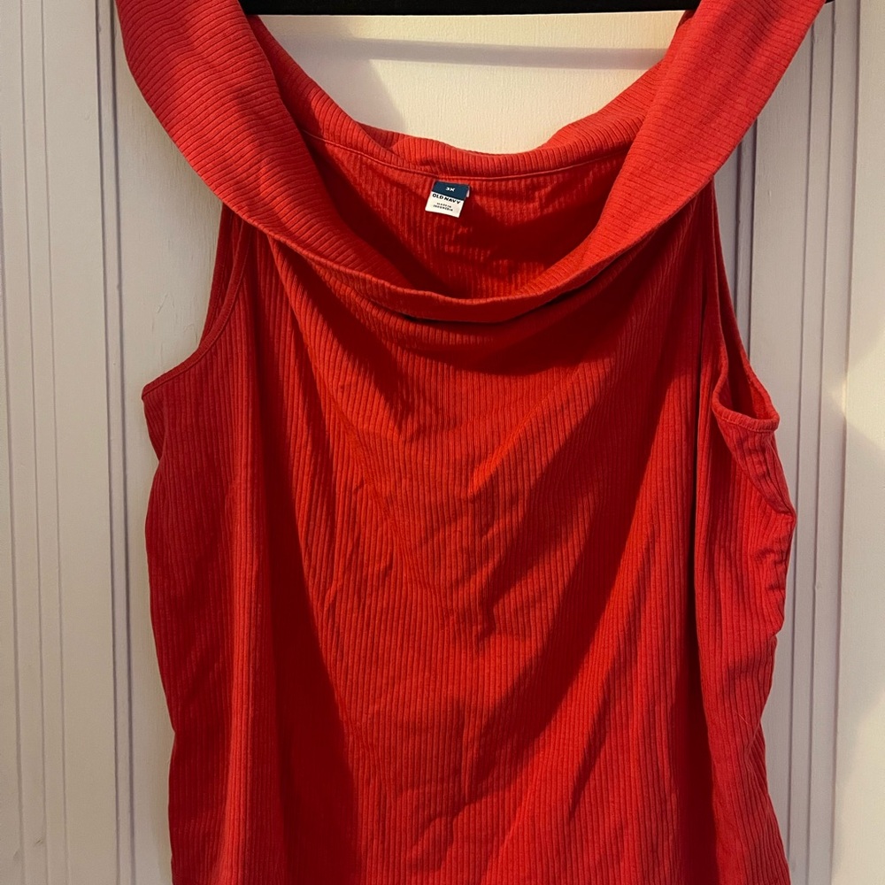Old Navy Red Cowl Neck Tank Top